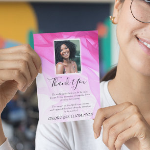 Carte De Remerciements Funérailles roses pour femmes
