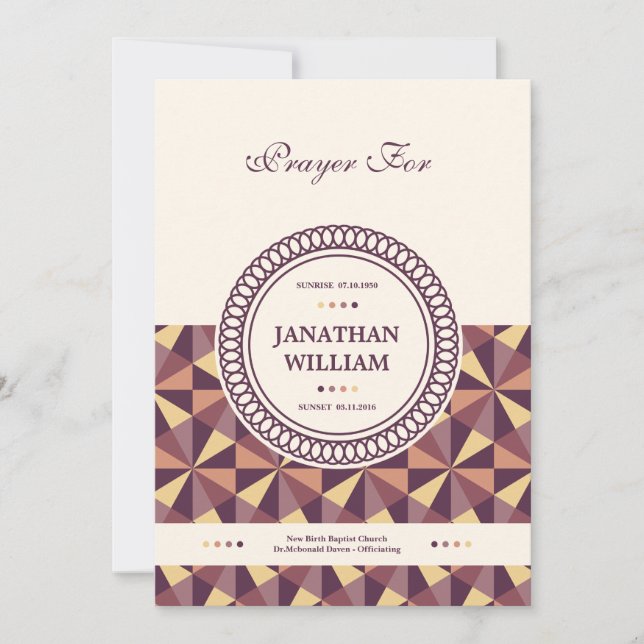 Carte de remerciements funéraire (Devant)