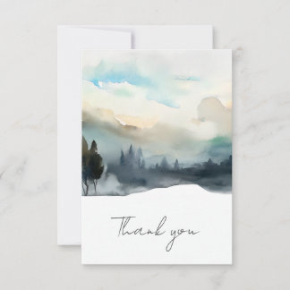 Carte de remerciements funéraire à l'aquarelle art