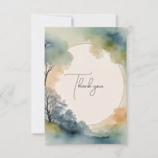 Carte de remerciements funéraire à l'aquarelle art