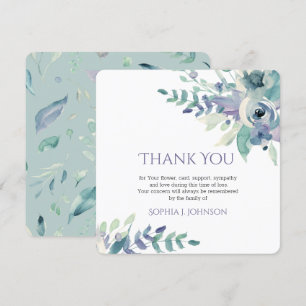 Carte de remerciements funéraire Floral Rusric Wat