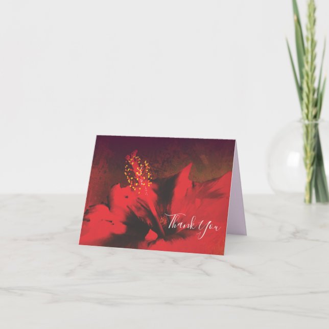 carte de remerciements funéraire hibiscus (Devant)