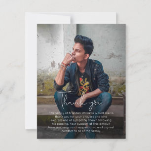 Carte de remerciements funéraire manuscrit