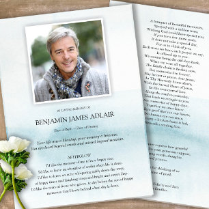 Carte de remerciements funéraire Memorial Blue Sym