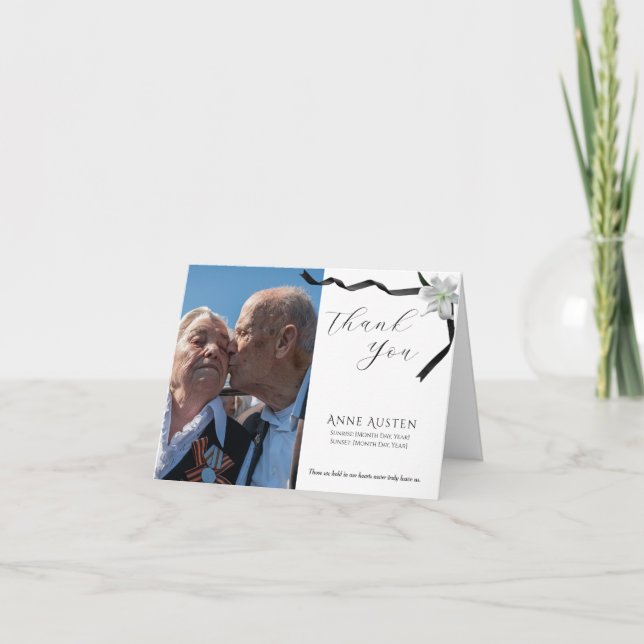 Carte de remerciements funéraire pliée (Devant)