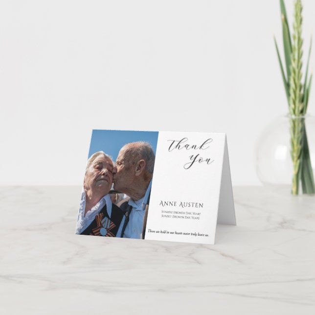 Carte de remerciements funéraire pliée - Avec grat (Devant)