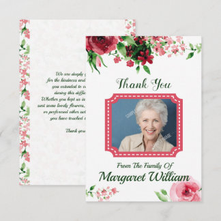 Carte De Remerciements Funeral Thank You Card Template
