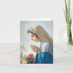 Carte De Remerciements Funeral Thank You Cards   Vierge Au Chapelet