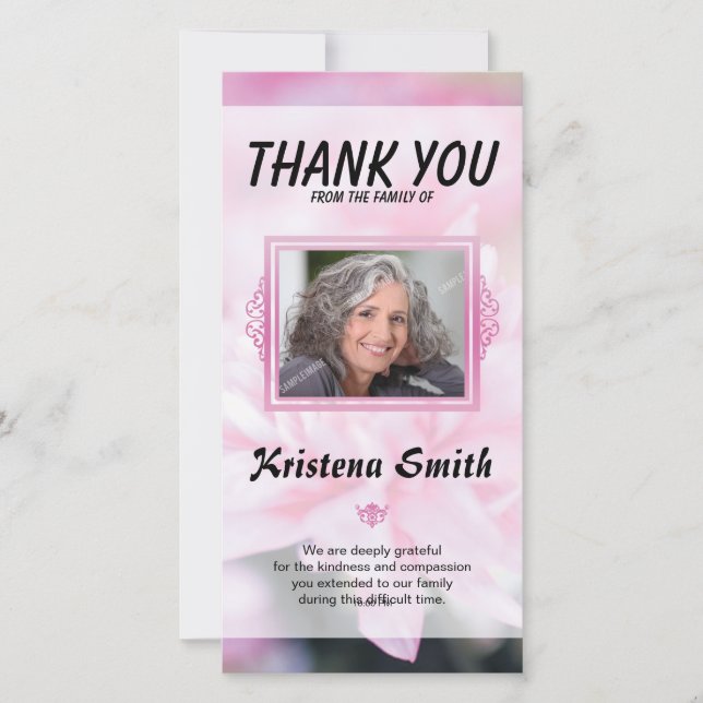 Carte De Remerciements Funeral Thank You Sympathy Card (Devant)