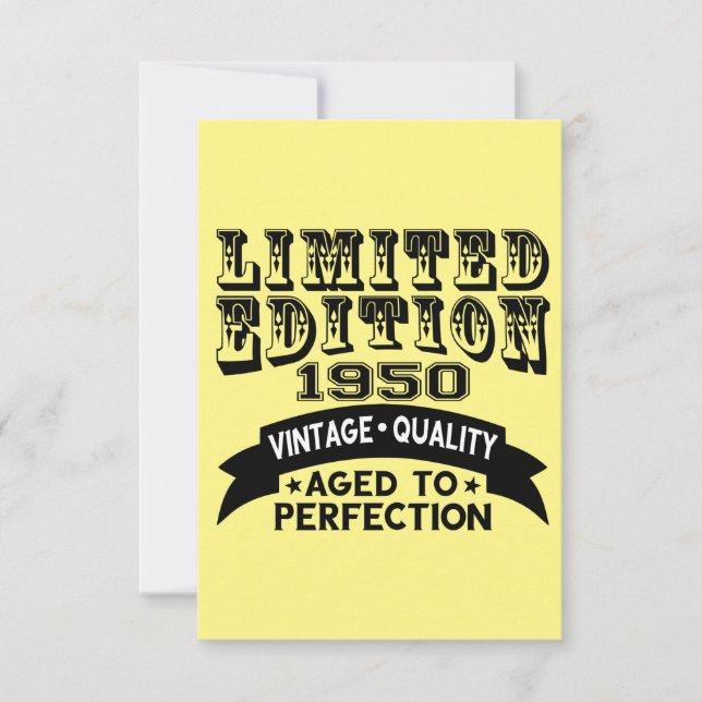 Carte De Remerciements Funny 1950 Birthday Card Limited Edition (Devant)