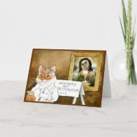 Funny cat fresco restoration Thank You card