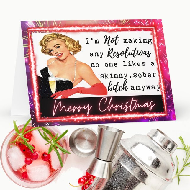Carte De Remerciements Funny Christmas Card Best Friend "NYE Resolutions" (Créateur téléchargé)