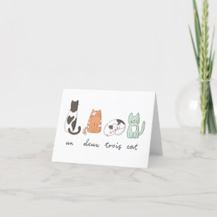 Carte De Remerciements Funny Cute French Cat Card