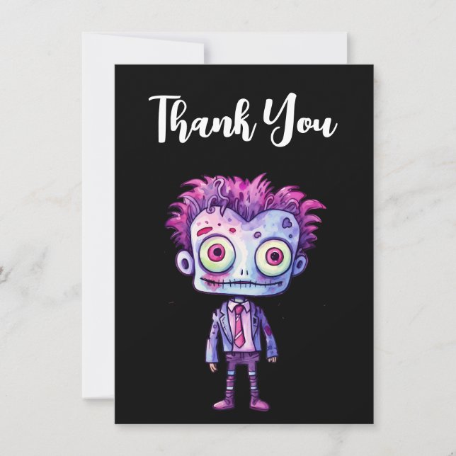 Carte De Remerciements Funny Frankenstein Monster Halloween Fun (Devant)