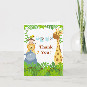 Carte De Remerciements Funny Jungle Animals Thank