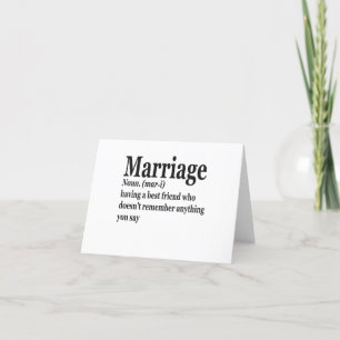 Carte De Remerciements Funny Mariage Définition Couple Mari Femme Cadeau