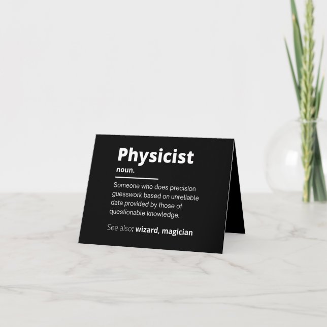 Carte De Remerciements funny physicist definition wizard scientist physic (Devant)