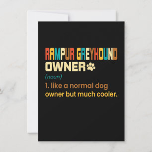 Carte De Remerciements Funny Rampur Greyhound Vintage Retro Dog Maman Pap
