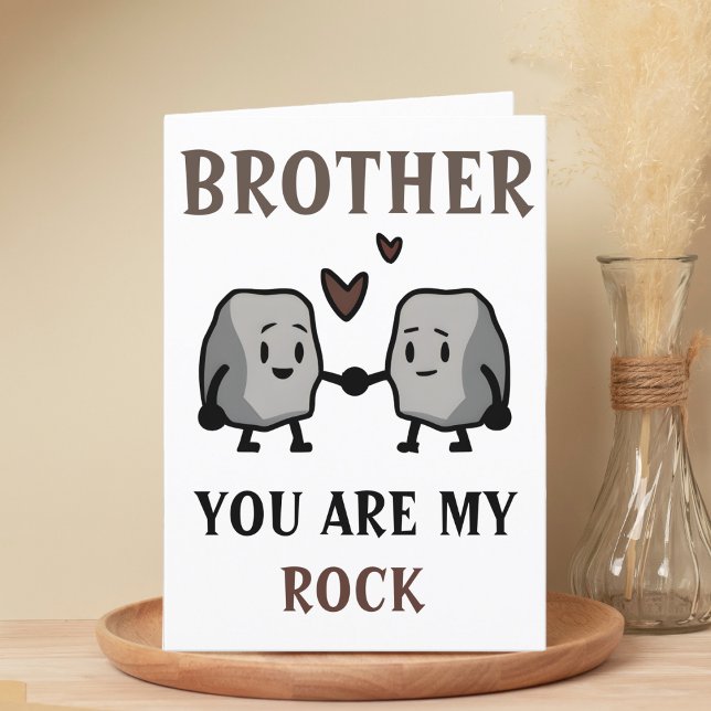 Carte De Remerciements Funny Rock Pun Plaisanterie Humour Frère Joyeux An (funny you are my rock birthday card for brother)