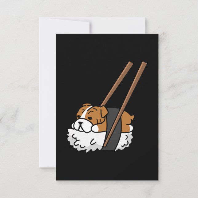 Carte De Remerciements Funny Sushi Bulldog (Devant)