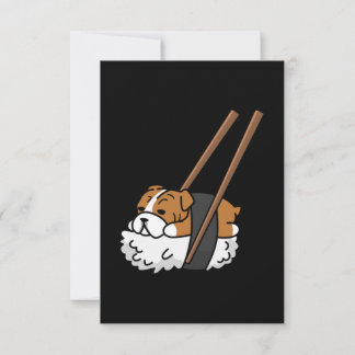 Carte De Remerciements Funny Sushi Bulldog