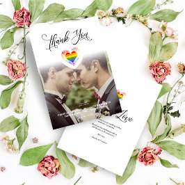 Carte De Remerciements Funny Thank You LGBT Rainbow Pride Heart Photo