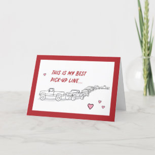 Carte De Remerciements Funny Valentine Card Pickup Line Truck Love 5x7"