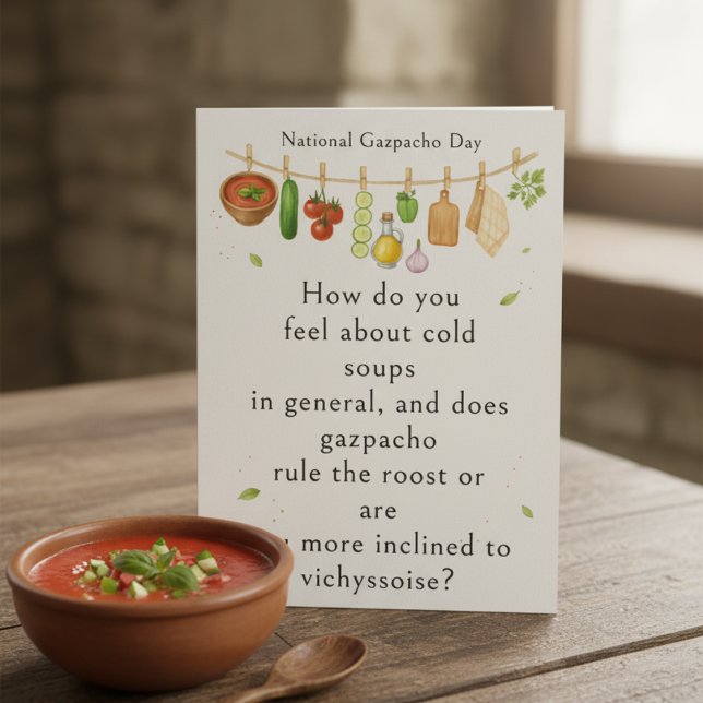 Carte De Remerciements funny vegetables National Gazpacho Day (Créateur téléchargé)