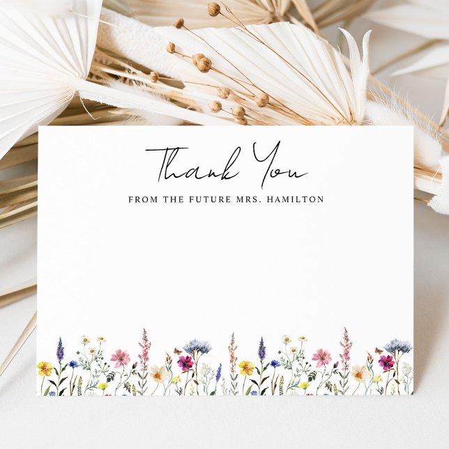 Carte De Remerciements Futur élégant bouquet de la mariée Mme. Shower (Créateur téléchargé)