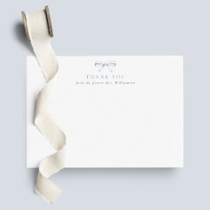 Carte De Remerciements Futur mariage de Mme en bleu poussiéreux vintage