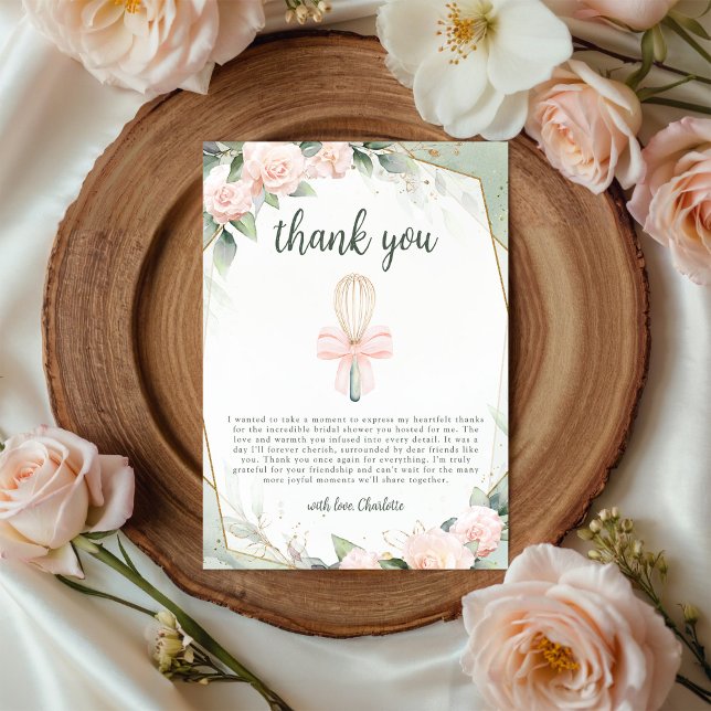 Carte De Remerciements Futur Mariage Fleur Rose À Emporter Bientôt  (Créateur téléchargé)