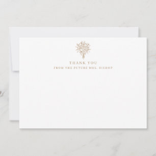Carte De Remerciements Future Mme Ligne Artistique Florale Baignade de Ma