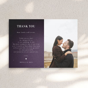 Carte De Remerciements Galaxie violette Starry Nuit sombre Mariage célest