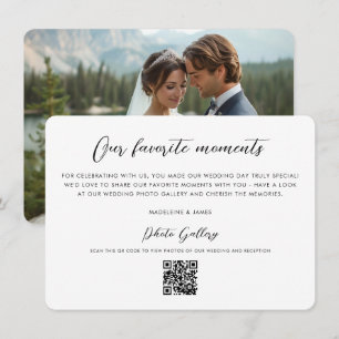 Carte De Remerciements Galerie de photos de code QR Mariage de script mod
