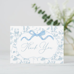 Carte de remerciements garçon Baby shower bleu