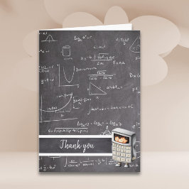 Carte De Remerciements Garçon calculateur d'équation mathématique noir et