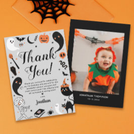 Carte De Remerciements Garçon Photo d'anniversaire Halloween