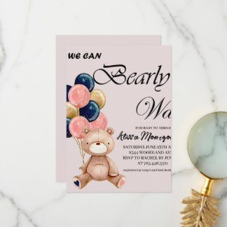 Carte De Remerciements Garçon Teddy Ours On Peut Attendre