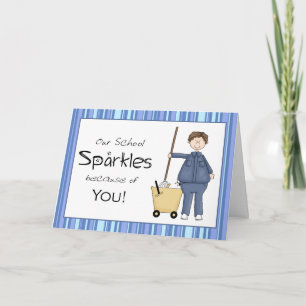 Carte de remerciements gardien de l'école masculin