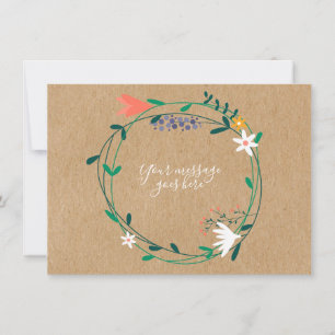 Carte De Remerciements Garland floral rustique de printemps frais