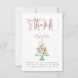 Carte De Remerciements gâteau d'anniversaire modifiable pour fête