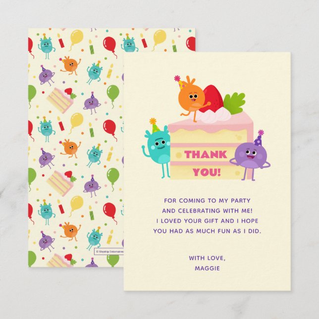 Carte De Remerciements Gâteau d'anniversaire Super Simple Bumble Numbs (Devant / Derrière)