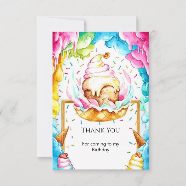 Carte De Remerciements Gâteau de glace personnalisé Magic Anniversaire (Devant)