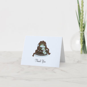 Carte De Remerciements Gâteau élégant au chocolat et bleu