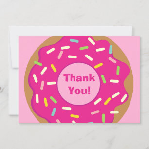 Carte De Remerciements Gâteau enfantin rose saupoudré pour anniversaire d