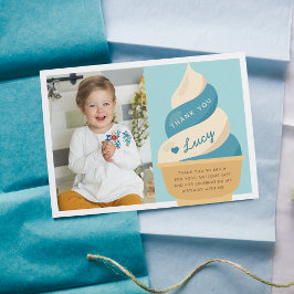 Carte De Remerciements Gâteau glacé enfants anniversaire photo Blueberry 