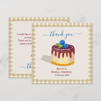 Carte De Remerciements Gâteau Mignon Dessert Beige Remerciement Enterreme