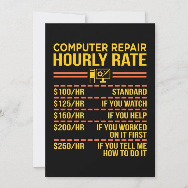 Carte De Remerciements Geek du programmeur informatique de réparation inf (Devant)