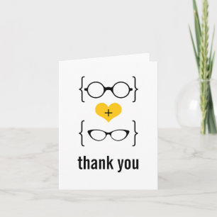 Carte de remerciements Geeky jaune en verre