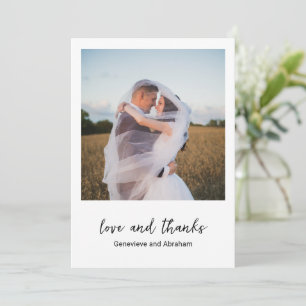 Carte De Remerciements Genevieve Photographie noir et blanc Mariage moder